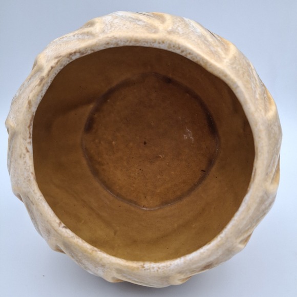 Vtg California Pottery USA C1 Brown Beige Drip Glazed Planter Vase Mission Style - Picture 4 of 7